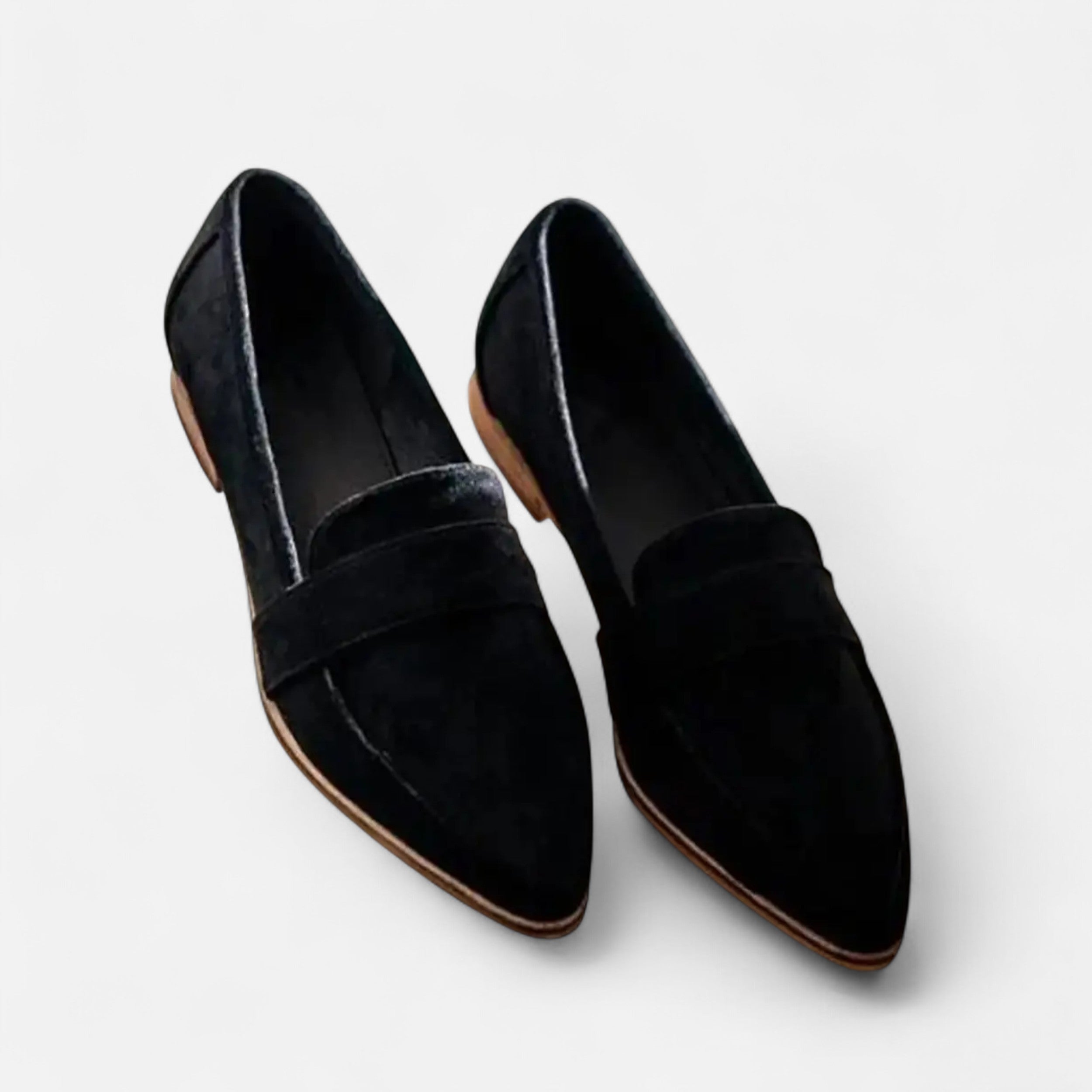 Retro Feminine Pointed-Toe Moccasins Preto