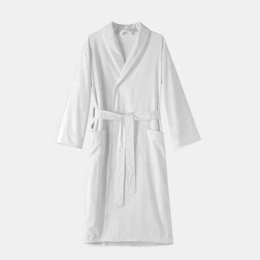Robe de Banho Unissex em Algodão com Camadas Duplas Branco Tamanho Único