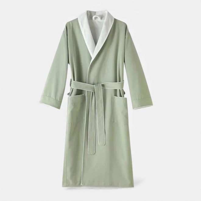 Robe de Banho Unissex em Algodão com Camadas Duplas Verde Claro Tamanho Único