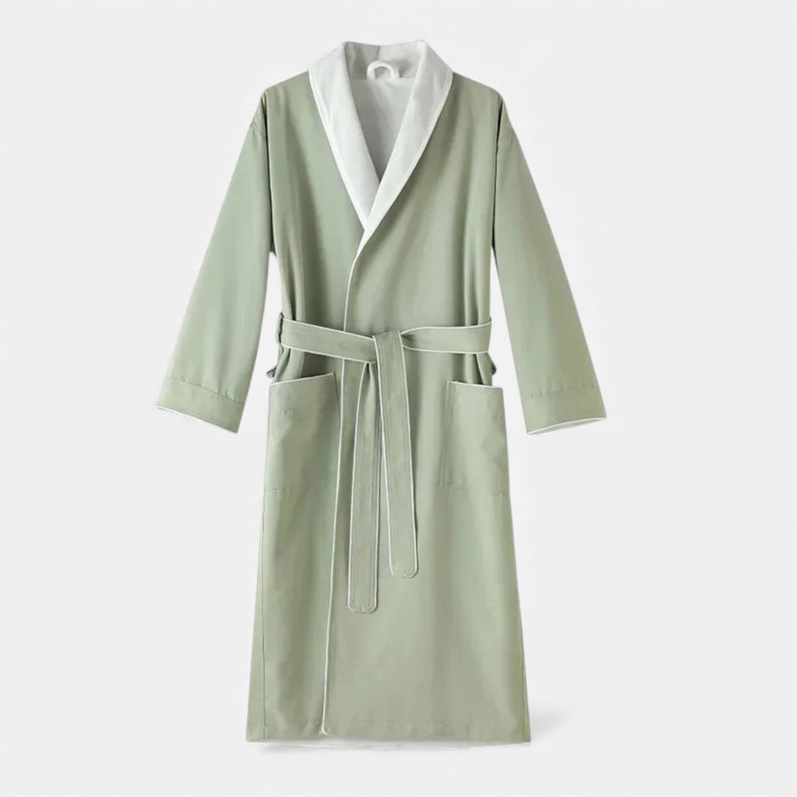 Robe de Banho Unissex em Algodão com Camadas Duplas Verde Claro Tamanho Único