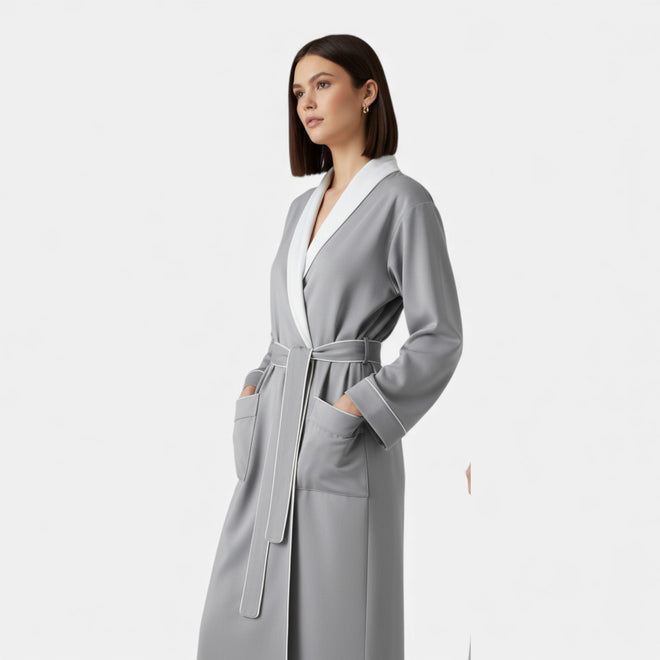 Robe de Banho Unissex em Algodão com Camadas Duplas