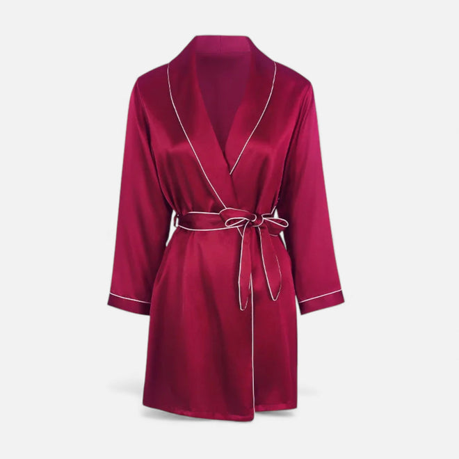 Roupas de Seda Premium para Mulheres - Outono Bordô
