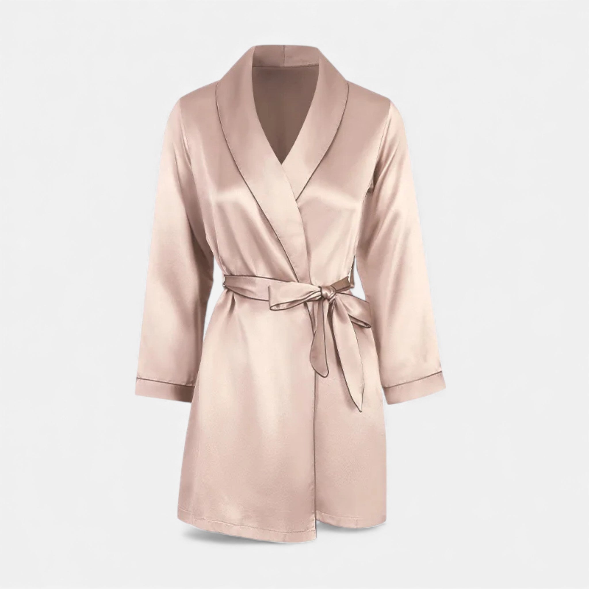 Roupas de Seda Premium para Mulheres - Outono Champanhe