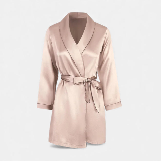 Roupas de Seda Premium para Mulheres - Outono Champanhe