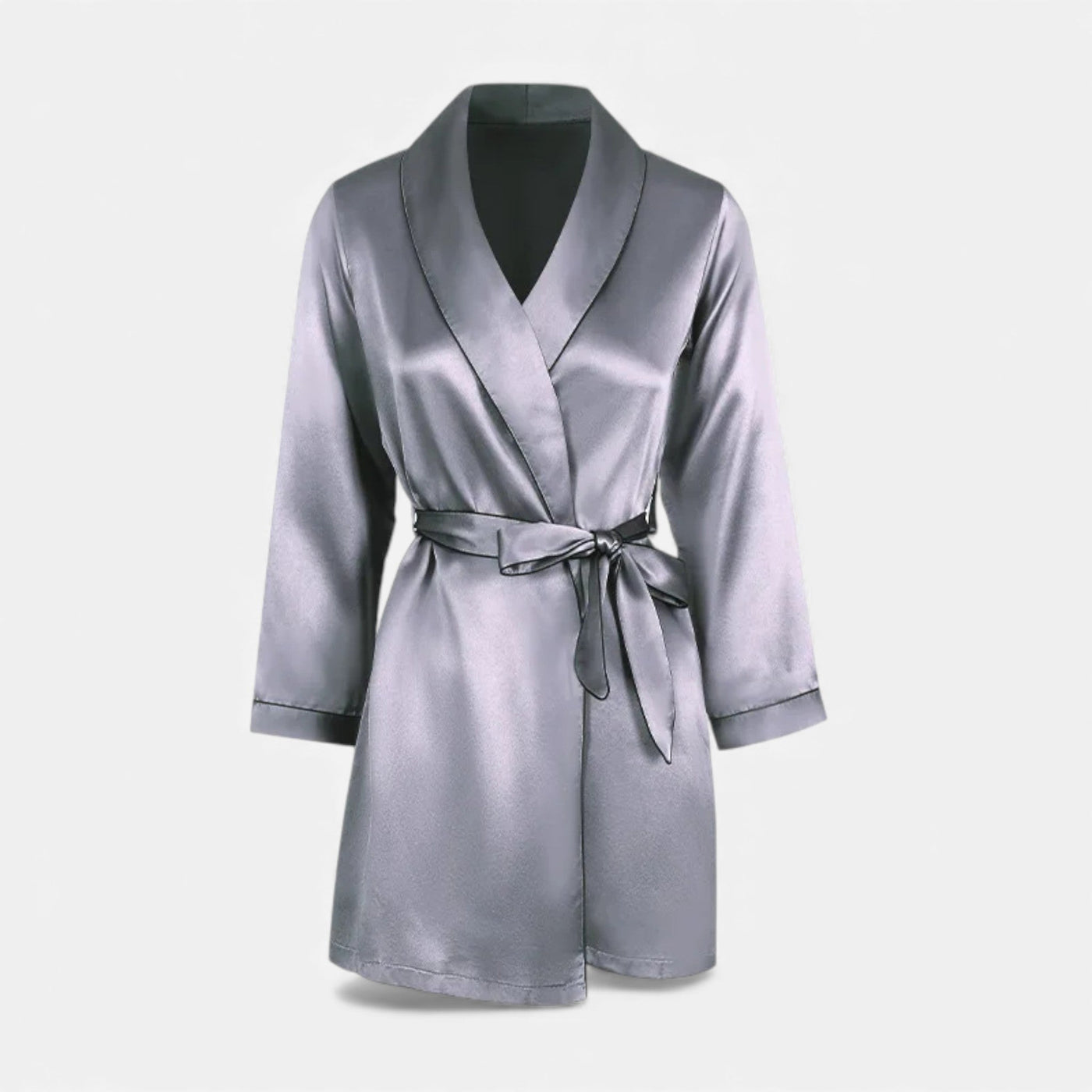 Roupas de Seda Premium para Mulheres - Outono Cinza