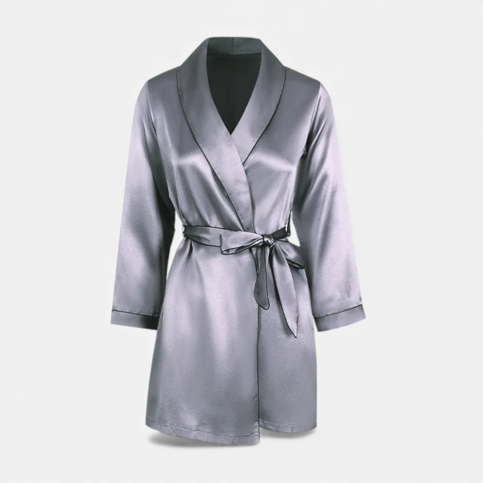 Roupas de Seda Premium para Mulheres - Outono Cinza