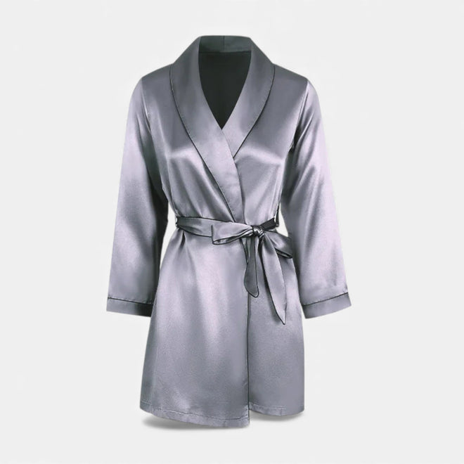 Roupas de Seda Premium para Mulheres - Outono Cinza