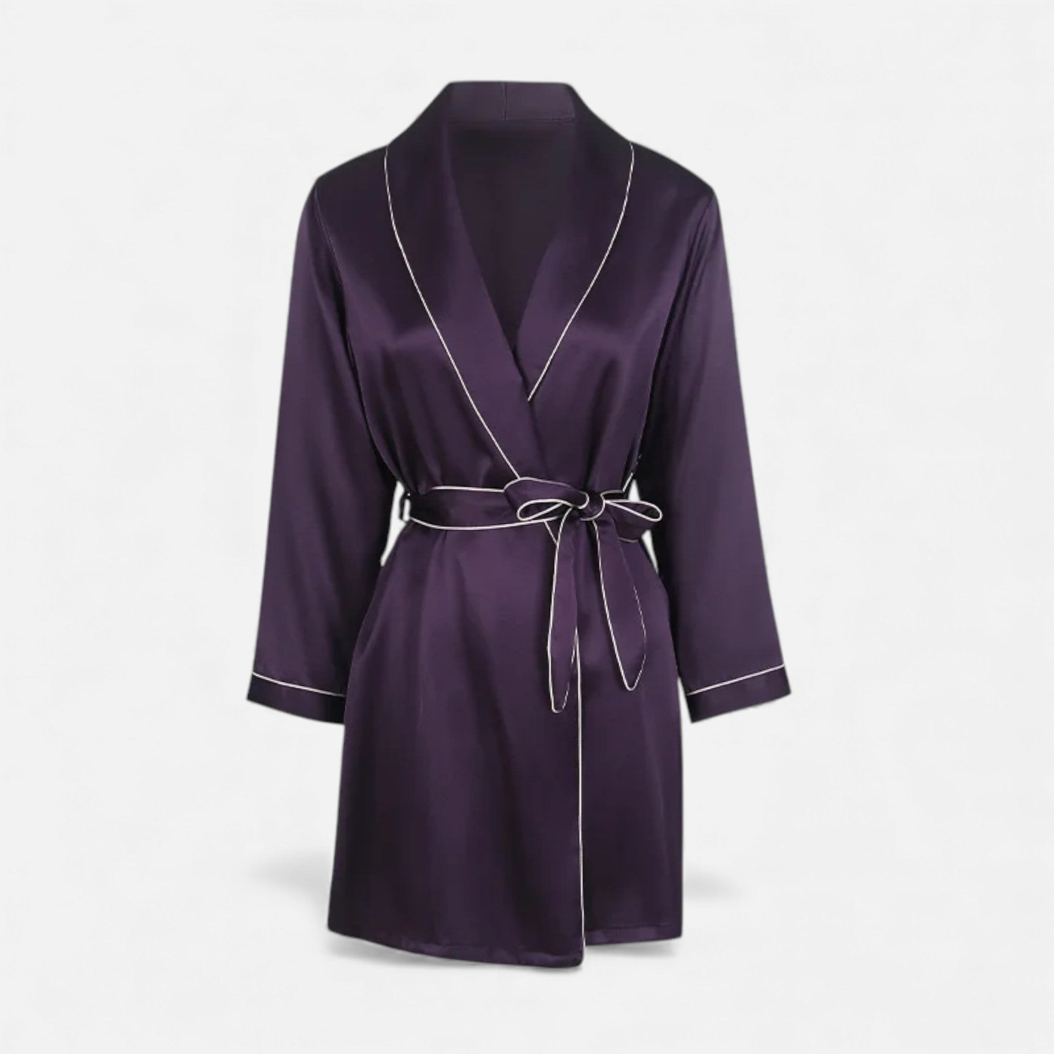 Roupas de Seda Premium para Mulheres - Outono Roxo Escuro