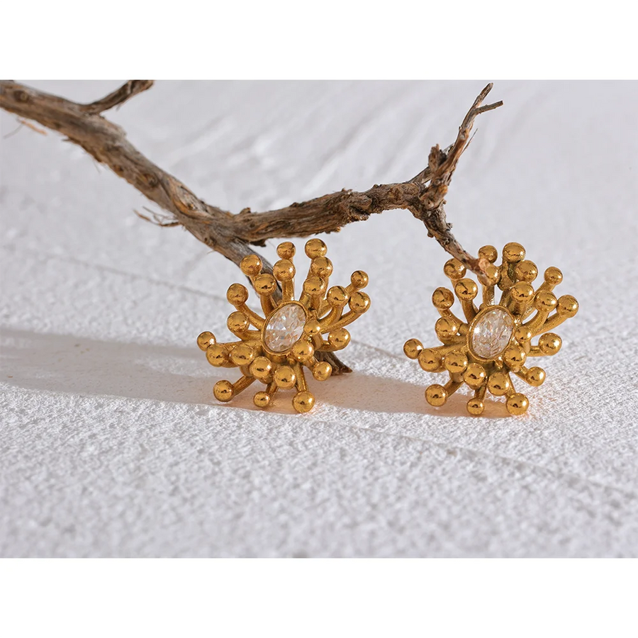 Brinco Flor Botânica com Zircônia