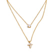 Colar Feminino Duplo com Zircônia