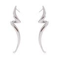 Yhpup Minimalist Stainless Steel Metal Irregular Stud Earrings Prevent Allergy Glossy Metal Versatile Daily Jewelry Gift