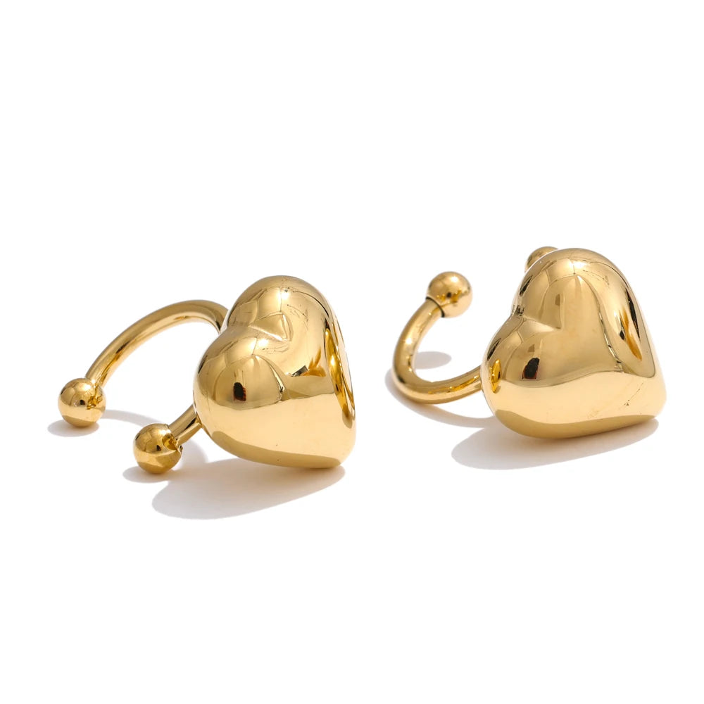 Brinco Ear Cuff Coração Ajustável