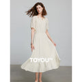 Vestido Midi de Viscose com Aplicação de Contas