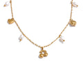 Yhpup Hot Style Natural Pearl Heart Cherry Drop Necklace High Quality Stainless Steel Exquisite Fashion Jewelry for Women YH4537A Gold