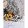 Brinco de Argola Formato C Texturizado Aço Inoxidável