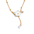 Colar Feminino Flor em Aço Inoxidável Ouro