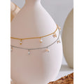 Colar Feminino Gota com Pérola em Aço Inoxidável 16