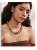 Yhpup Exclusive Resin Beads & Spacer Chain Handmade Statement Necklace 2025 Stainless Steel Waterproof Fashion Jewelry Gift