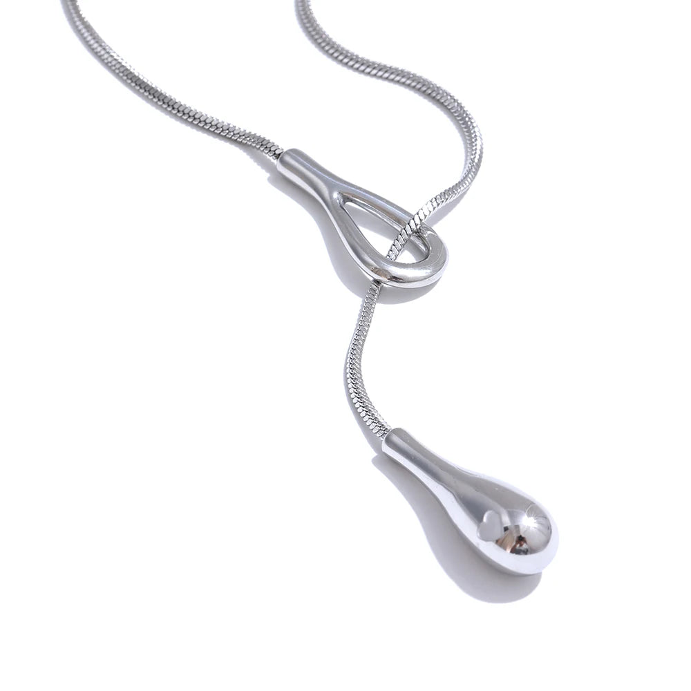 Yhpup Distinctive 316L Stainless Steel Exquisite Chain Fashion Necklace 18K PVD Plated Water Resistant Charm Gold Color Jewelry YH3979A Platinum