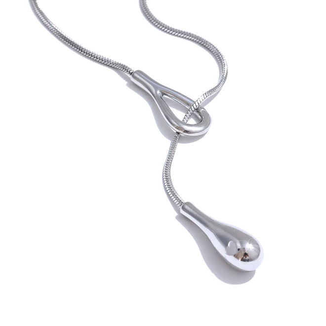 Yhpup Distinctive 316L Stainless Steel Exquisite Chain Fashion Necklace 18K PVD Plated Water Resistant Charm Gold Color Jewelry YH3979A Platinum