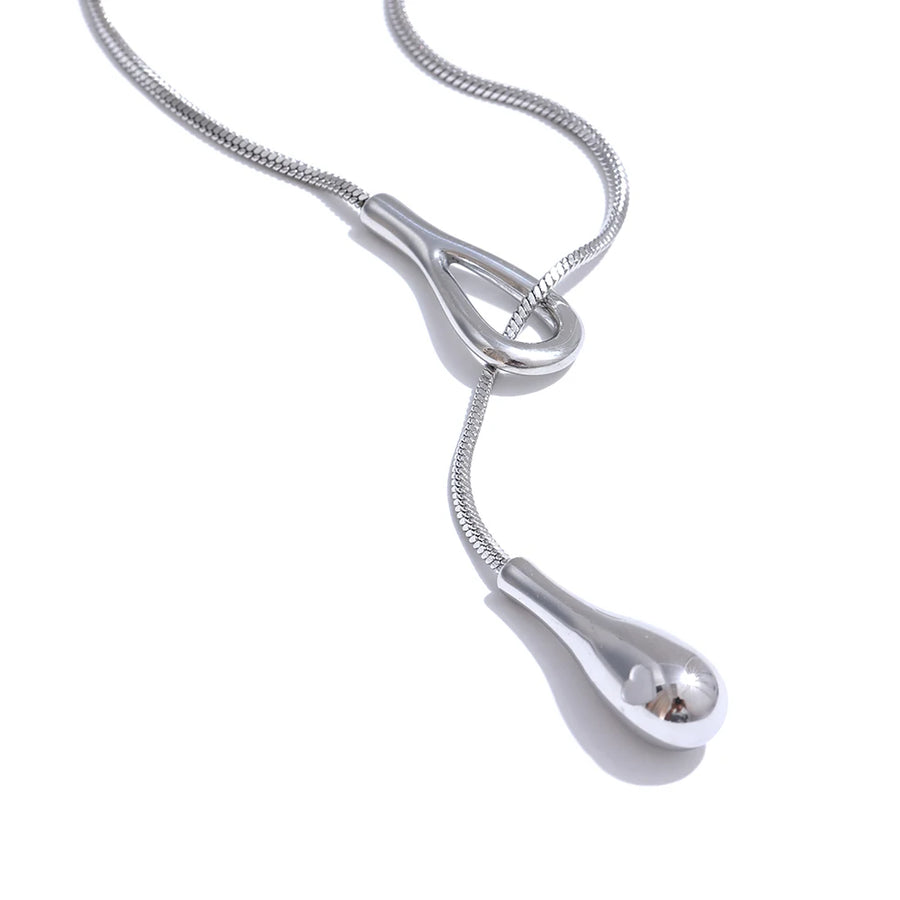 Yhpup Distinctive 316L Stainless Steel Exquisite Chain Fashion Necklace 18K PVD Plated Water Resistant Charm Gold Color Jewelry YH3979A Platinum