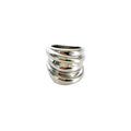 Anel Espiral Irregular Minimalista em Aço Inoxidável