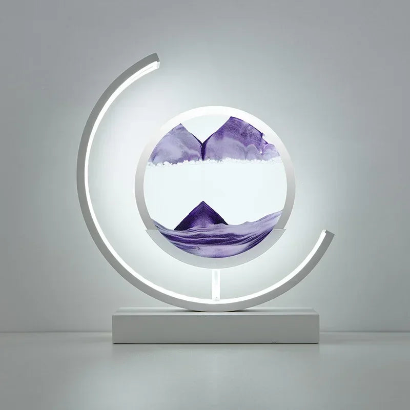 Luminária Home Art Decorativa LED Mountains Branca | Delamantina White Base-Purple