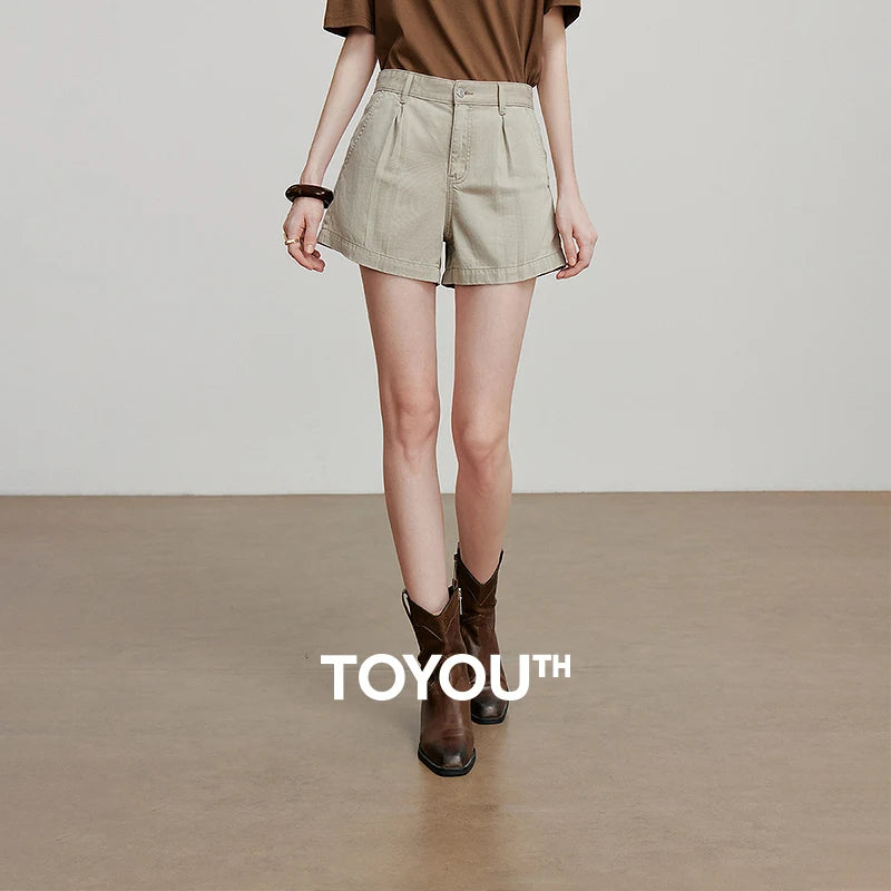 Short Saia Feminino de Liocel e Algodão com Bolsos