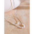 Yhpup Natural Freshwater Pearls Stainless Steel Chain Necklace for Women Waterproof Chic Fashion Collar Jewelry Gift Waterproof