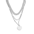 Colar Feminino de Camadas Redondo em Aço Inoxidável 2 YH1193A Platinum