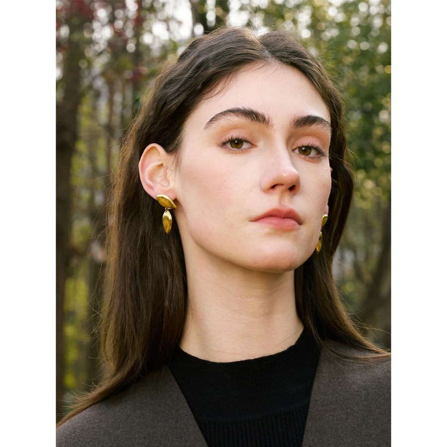 Yhpup Stainless Steel Fashion Daily Unique High Quality Small Drop Dangle Earrings Golden Jewelry 2025 for Women Waterproof