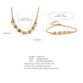Conjunto Colar e Pulseira Gota com Pérola em Aço Inoxidável