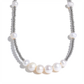 Colar Feminino Gota com Pérola em Aço Inoxidável 6 YH1366A Steel
