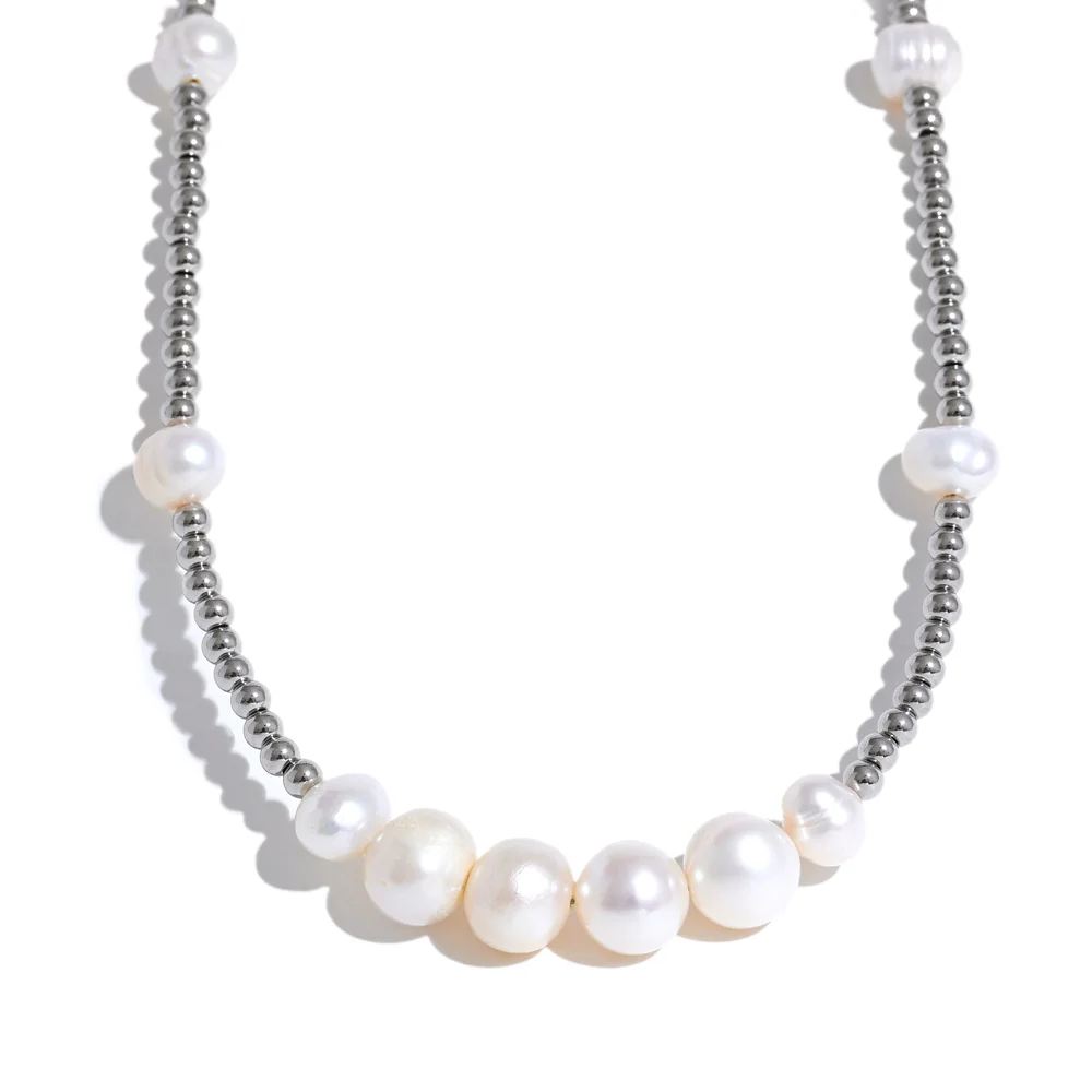 Colar Feminino Gota com Pérola em Aço Inoxidável 6 YH1366A Steel