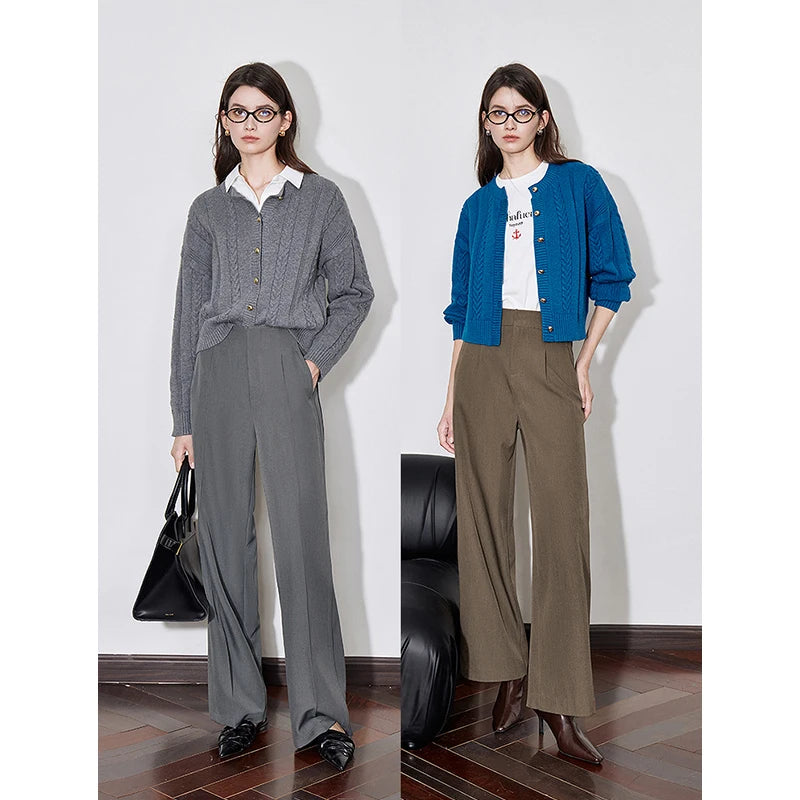Cardigan Feminino de Tricô Manga Longa com Botões