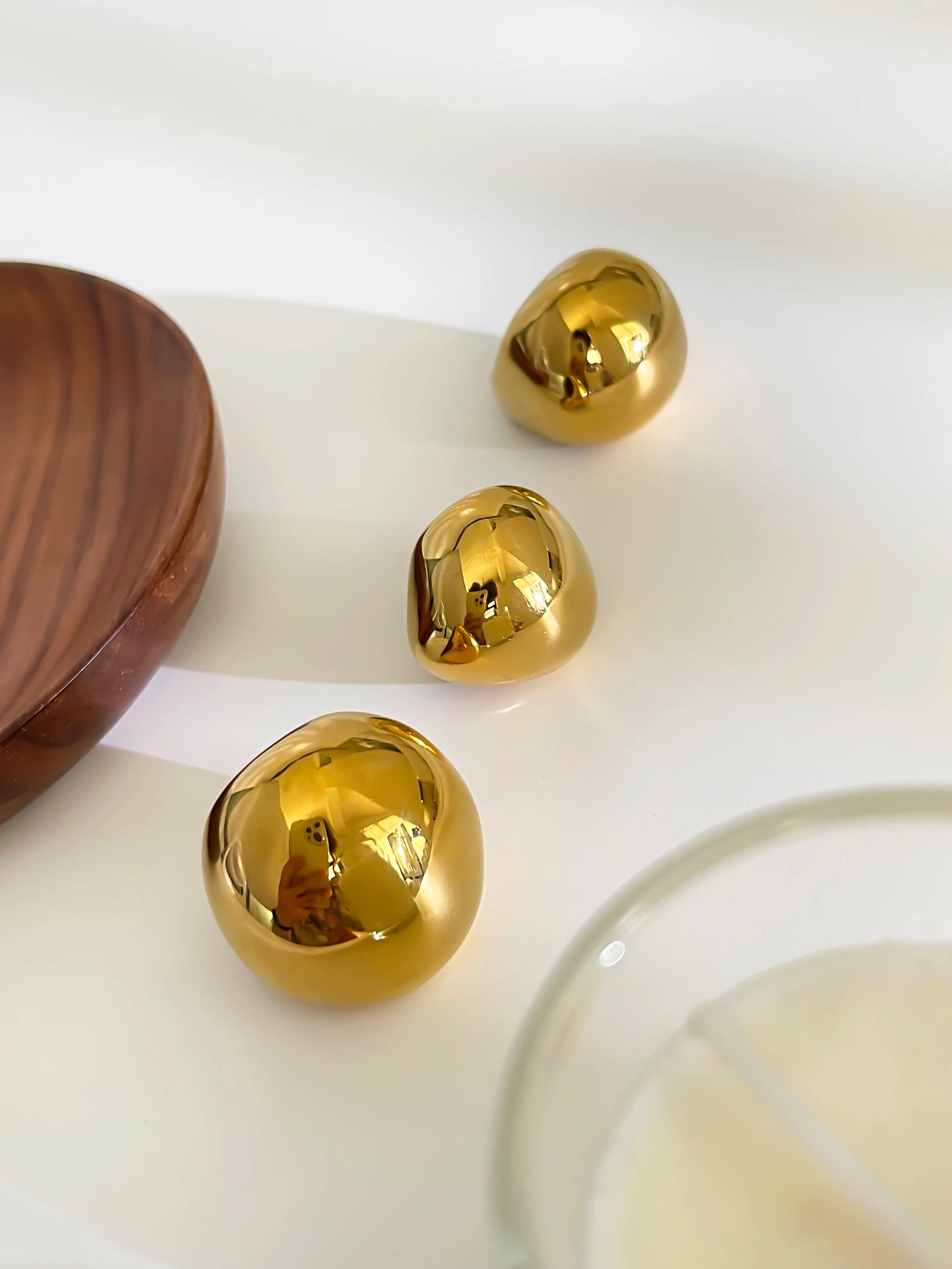 Anel Dome Extra Largo com Banho Ouro 18K