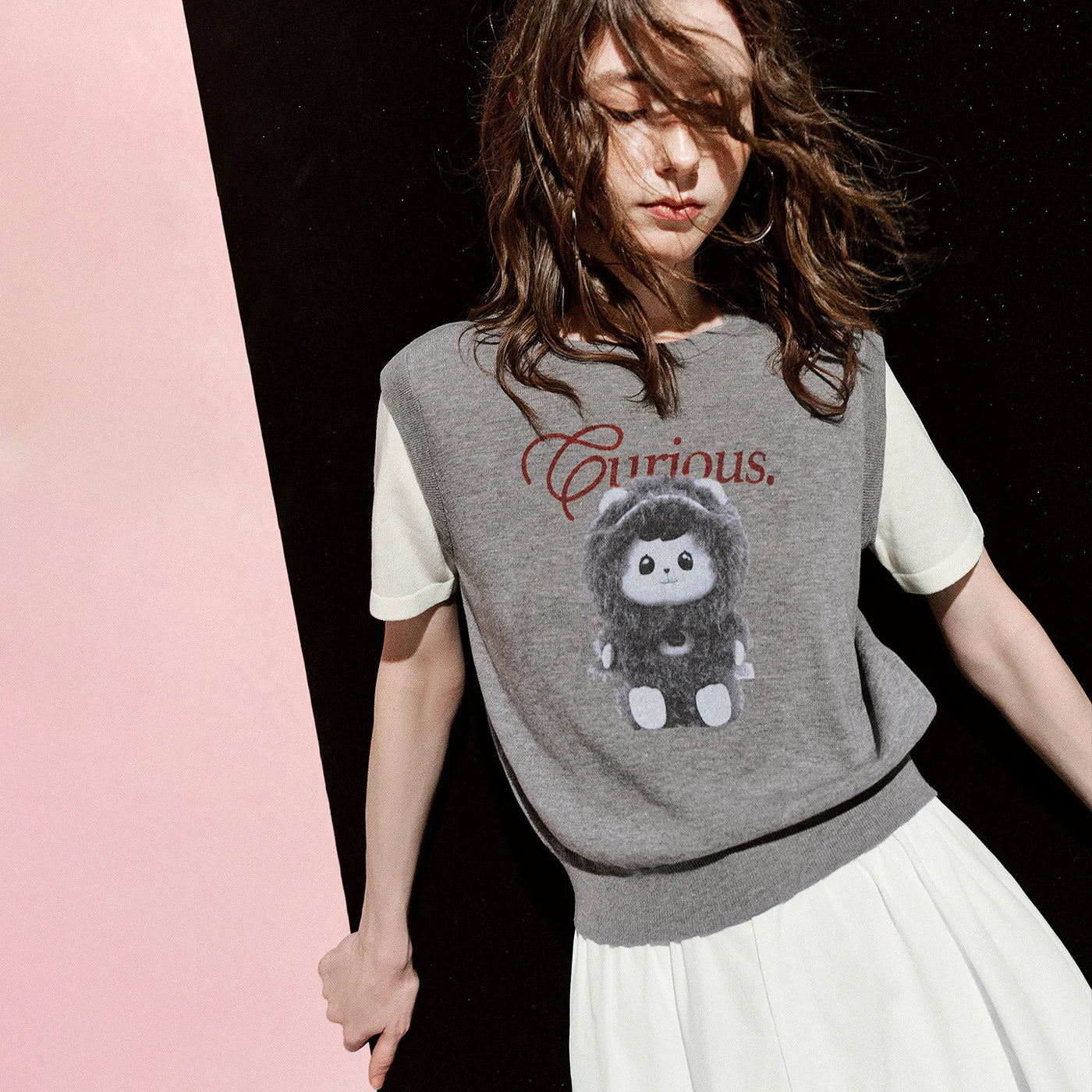 Blusa Feminina de Linho Efeito Duas Peças