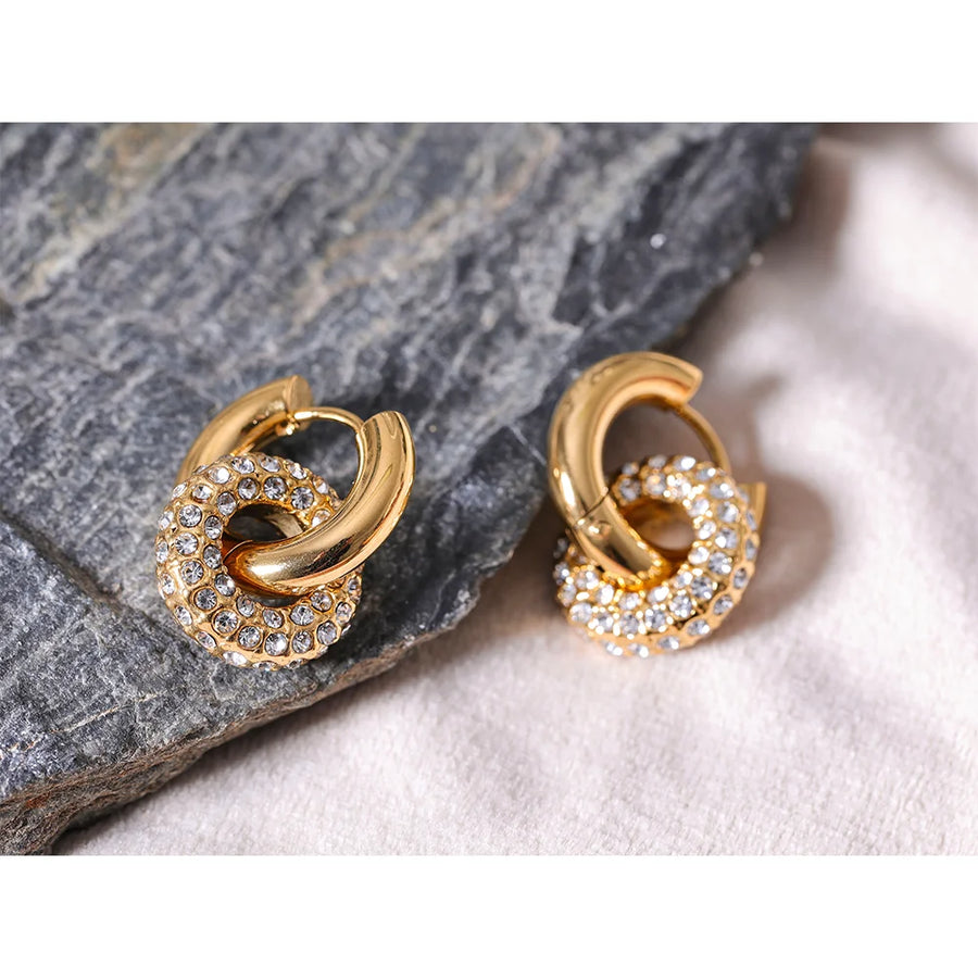 Brinco de Argola Redonda com Zircônia