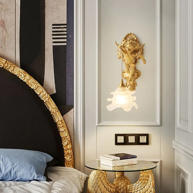 Luminária Francesa Angelical de Cristal e Bronze | Delamantina