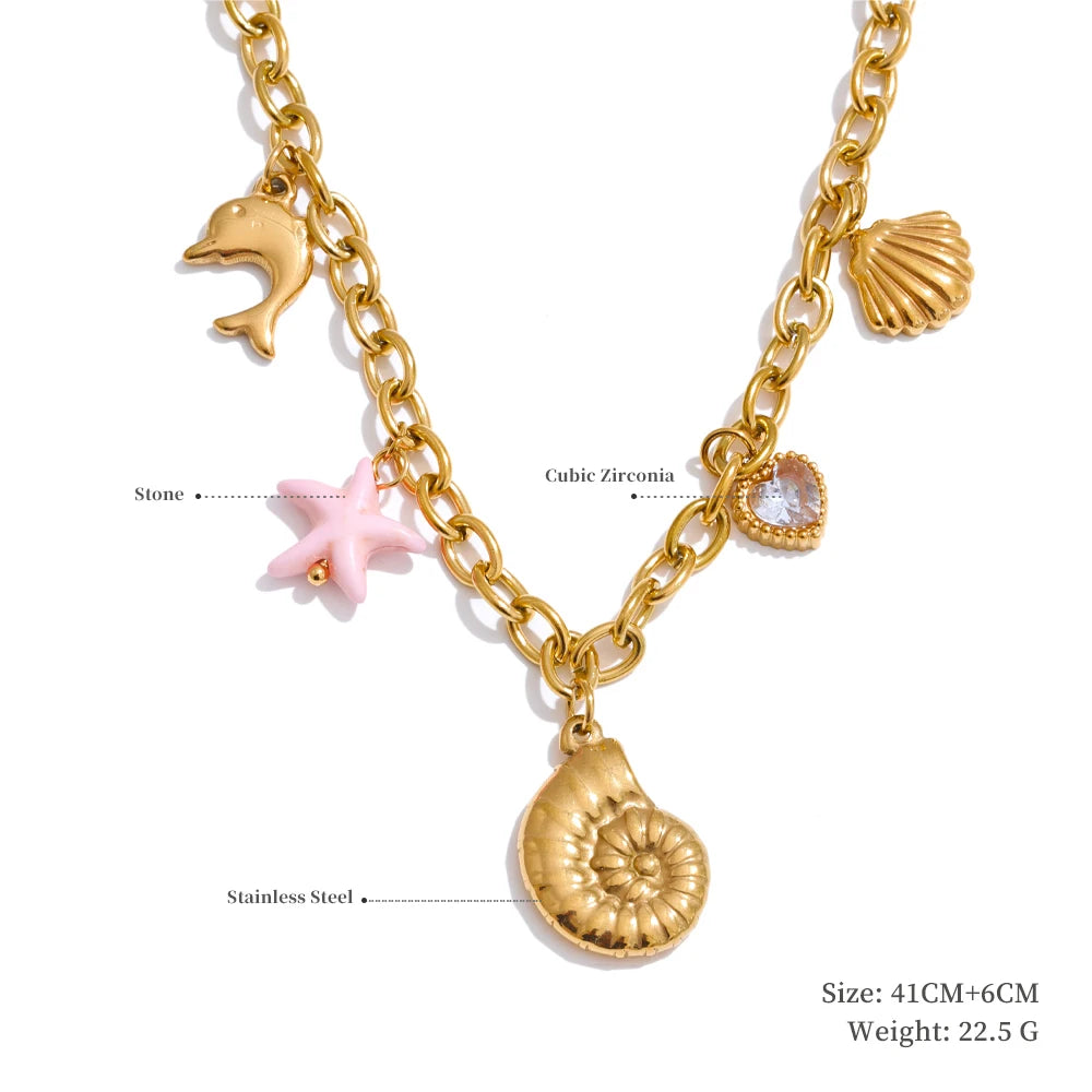 Colar Feminino Gota em Aço Inoxidável 6 YH1833A