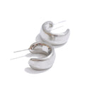 Yhpup 2025 Minimalist Metal C-Shape Daily Earrings for All Occasions Stainless Steel Versatile Charm Geometric Fashion Jewelry