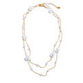 Colar Feminino Redondo com Pérola em Aço Inoxidável 2 YH4414A Gold