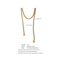 Yhpup 132cm Long Stainless Steel Double-Layer Chain Stacking Necklace Waterproof Quality Metal PVD Plated Fashion Jewelry New