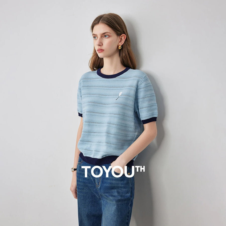 Blusa Feminina de Tricô Ice Silk com Vazados
