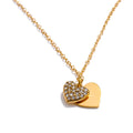 Colar Feminino de Camadas Coração com Zircônia em Aço 316L Ouro