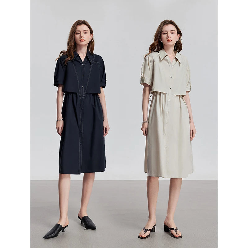 Vestido Chemise Midi Solto de Liocel