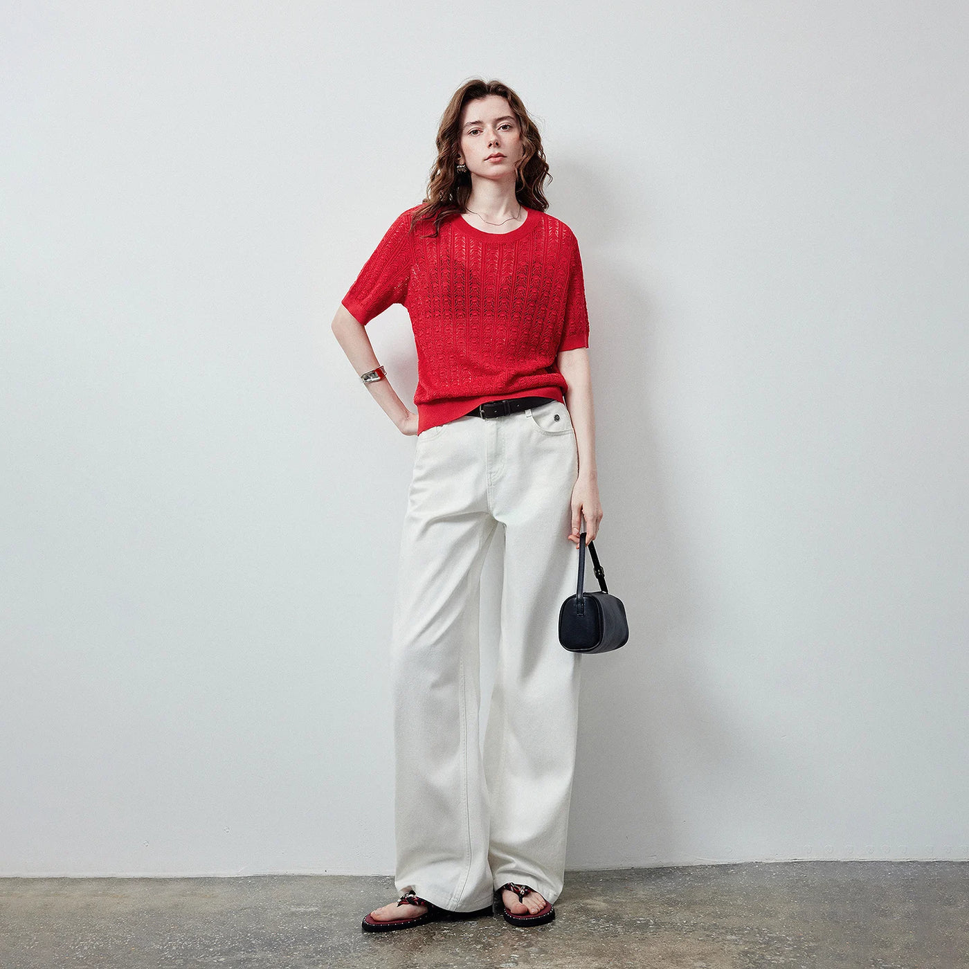 Blusa Feminina de Liocel com Trama Trançada Vazado