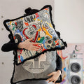 All-Seeing Eye Cosy Throw Cushion Cover Retro Boho Big Yellow Pupil Celestial Alchemy Cosmic Symbol Pillow Case Velvet Home Deco