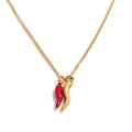 Yhpup Stainless Steel Enamel Red Chili Necklace Pendant Stylish Unique Chic Collar Jewelry Gold & Platinum PVD Plated Waterproof YH819A Gold