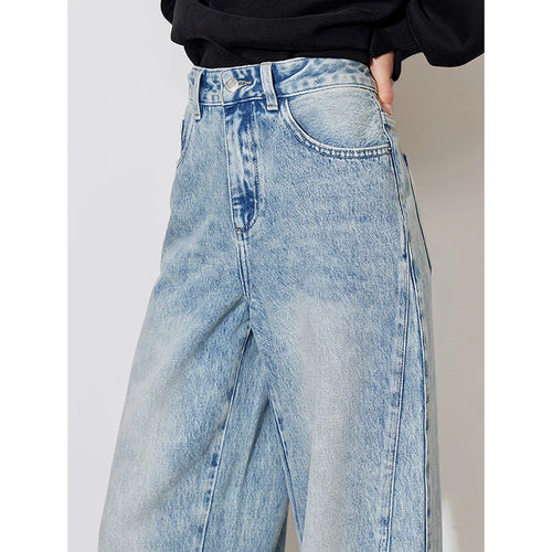 Calça Jeans Feminina Wide Leg Reta 100% Algodão